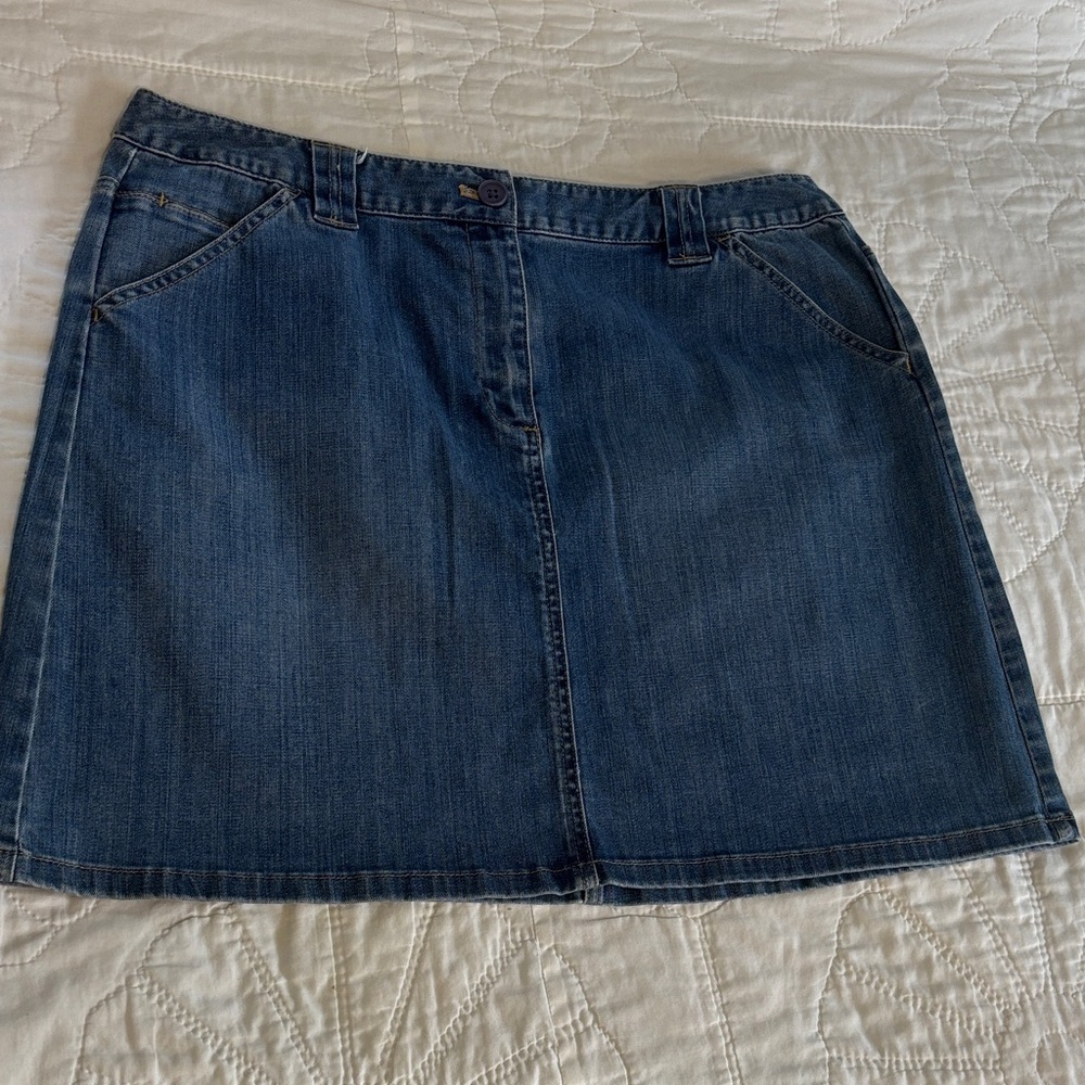 Talbots Stretch Denim Skirt Sz 14 P